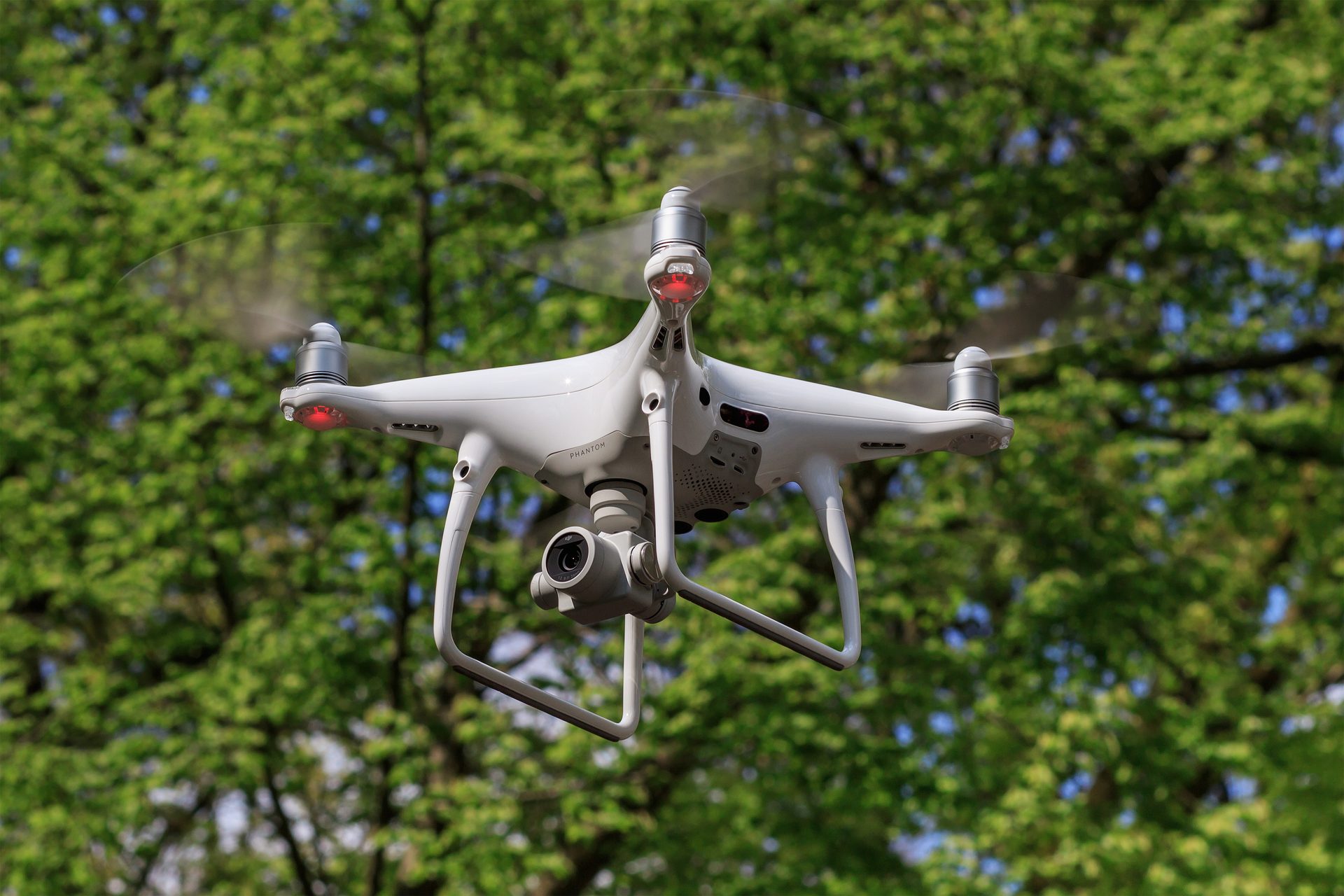 Camera drone in flight